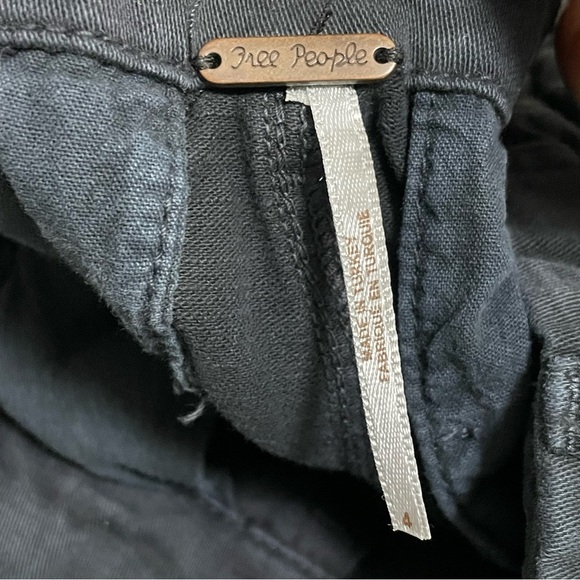 Free People Pleated Trousers Black Wide Leg Pants High Rise Boho Hippie Sz 4 - Picture 5 of 8